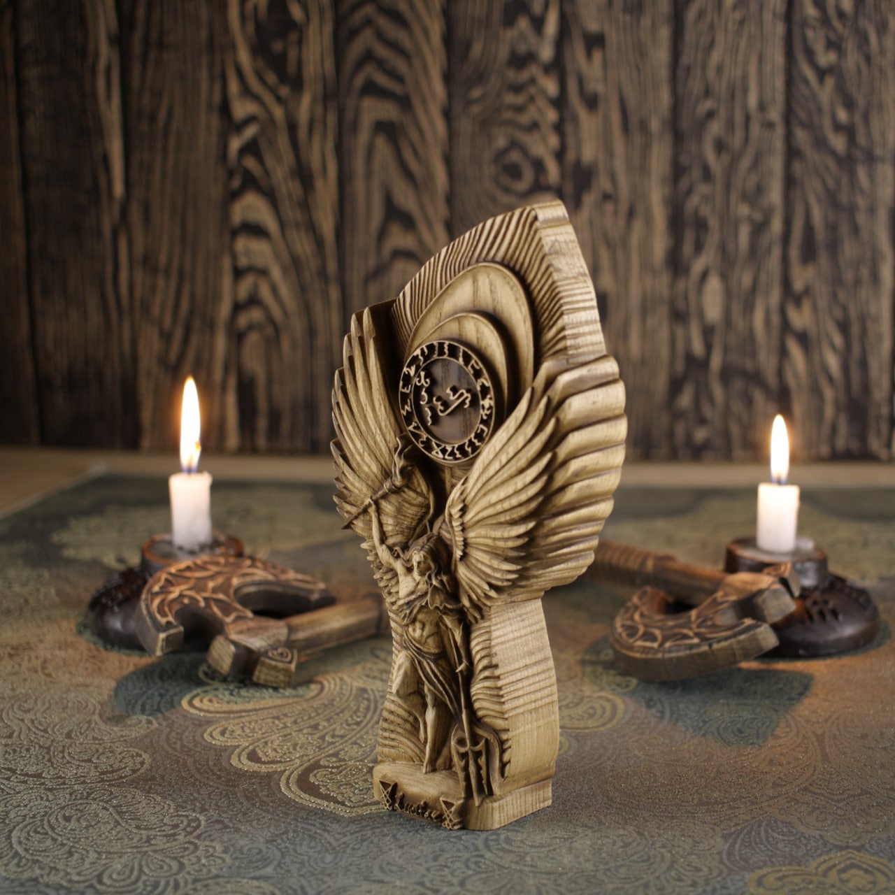 Wooden Lucifer Statue