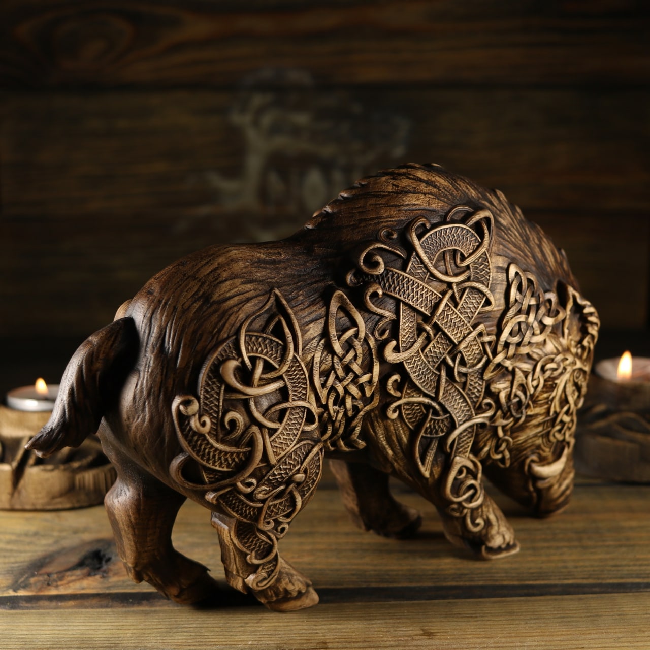 Gullinbursti, Golden Bristles, Norse mythology, wooden statue