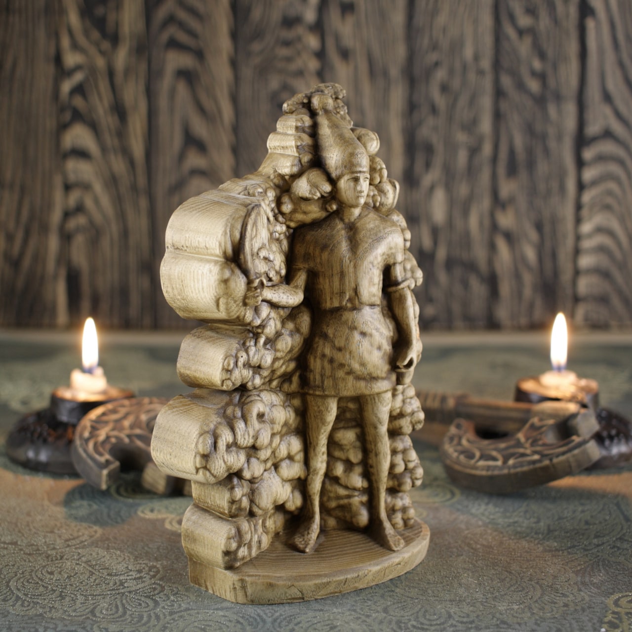 Baal Statue - Wooden Storm God Statue