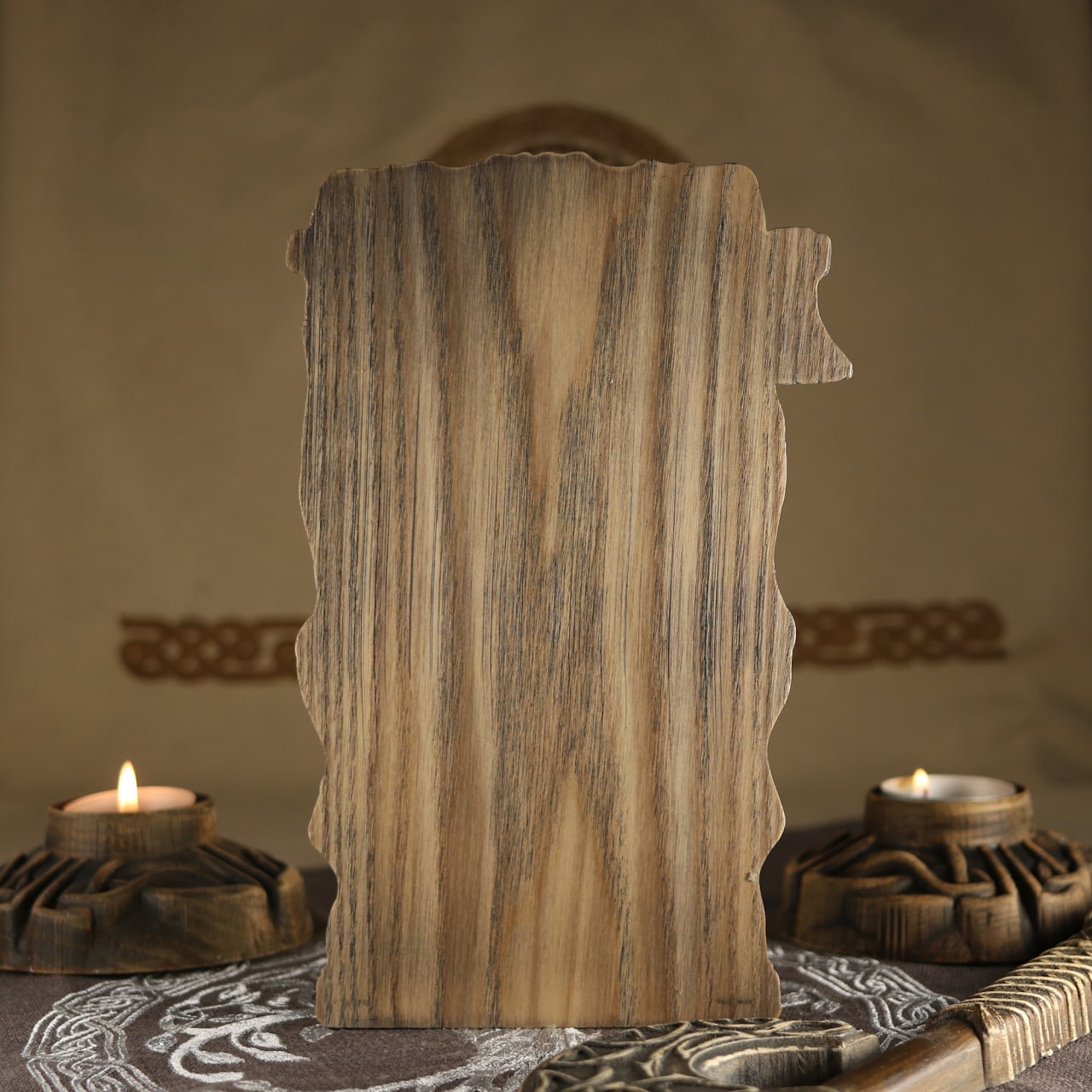Wooden Borr Statue - Viking Decor Norse Pagan Sculpture