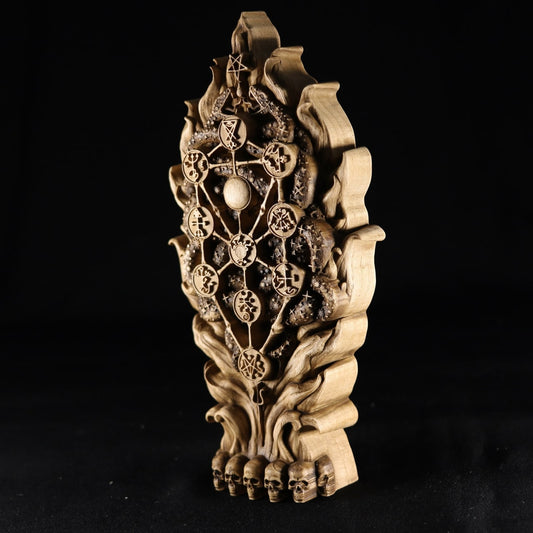 Qliphoth, The tree of knowledge, The tree of death, wooden statue