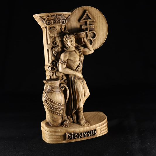 Dionysus, Wooden statue, Greek sculpture, Wood carving