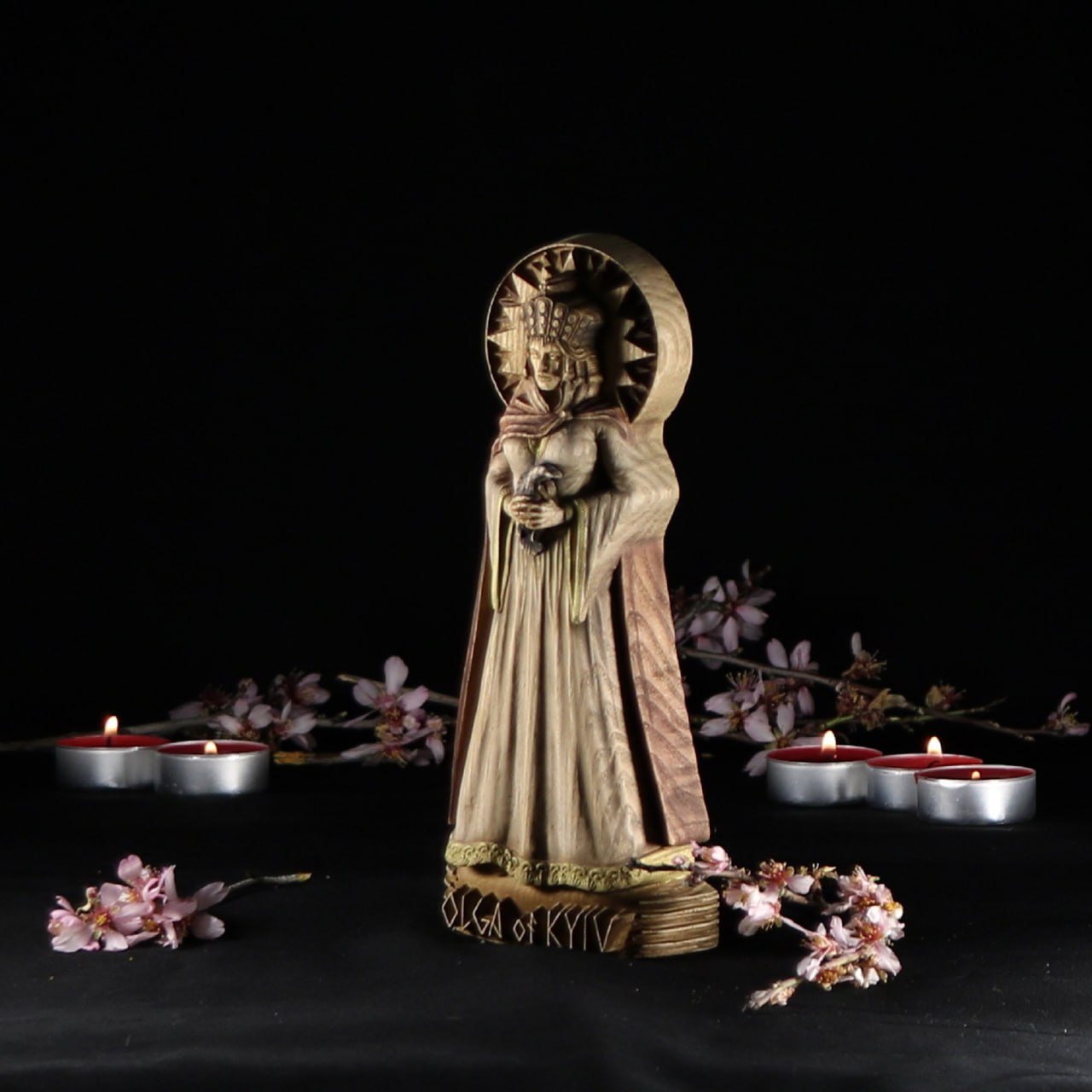 Saint Olga of Kiev - Wooden Kievan Rus' Statue