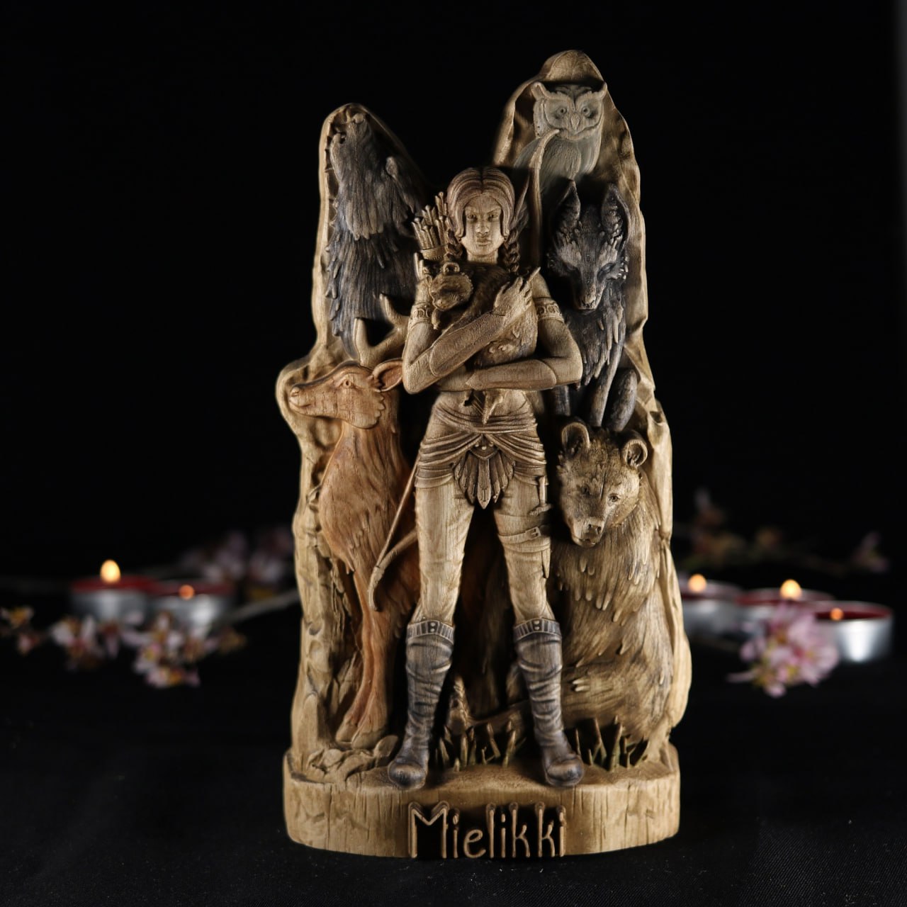 Mielikki Statue Wooden Goddess of Forest