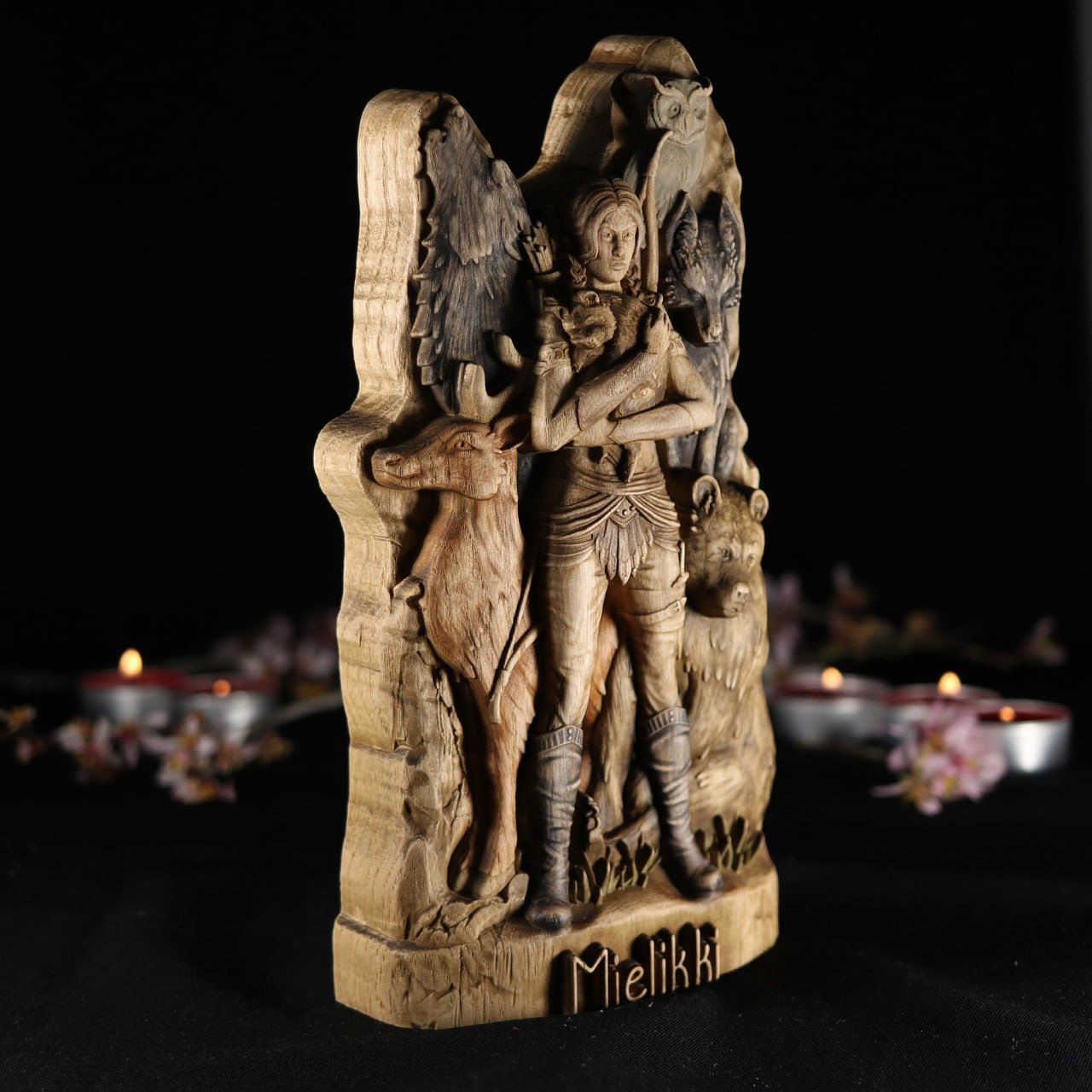 Mielikki Statue Wooden Goddess of Forest
