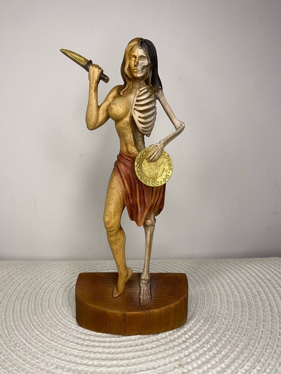 Hel Norse Goddess of the Dead hand-carved ash wood statue — ArtCarving Shop