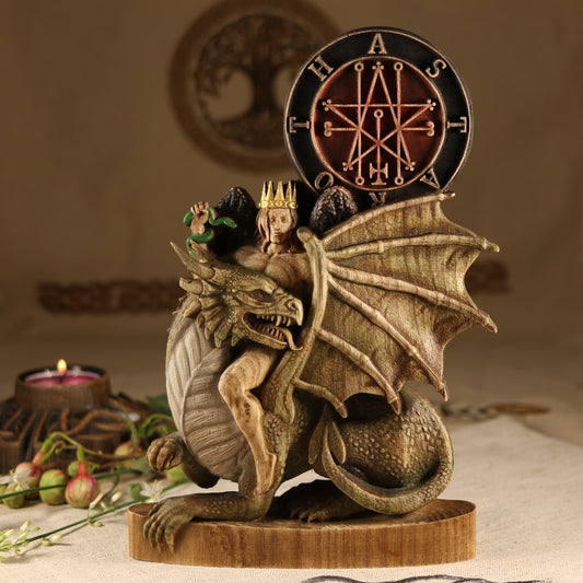 Astaroth Astaroth statue Astaroth sigl Demon statue Satan statue Witchcraft altar Ishtar statue Occult décor Gods statue Wood carved statue