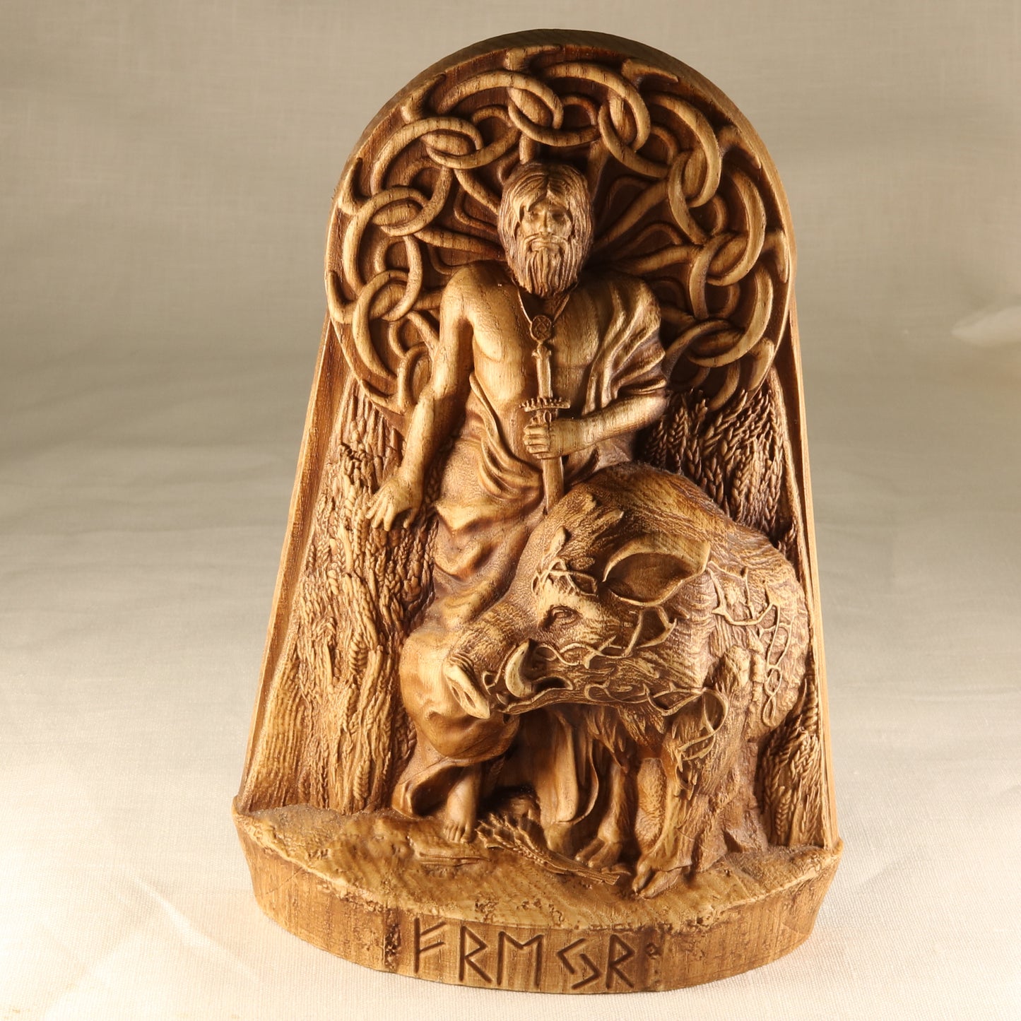 Freyr god wooden statue