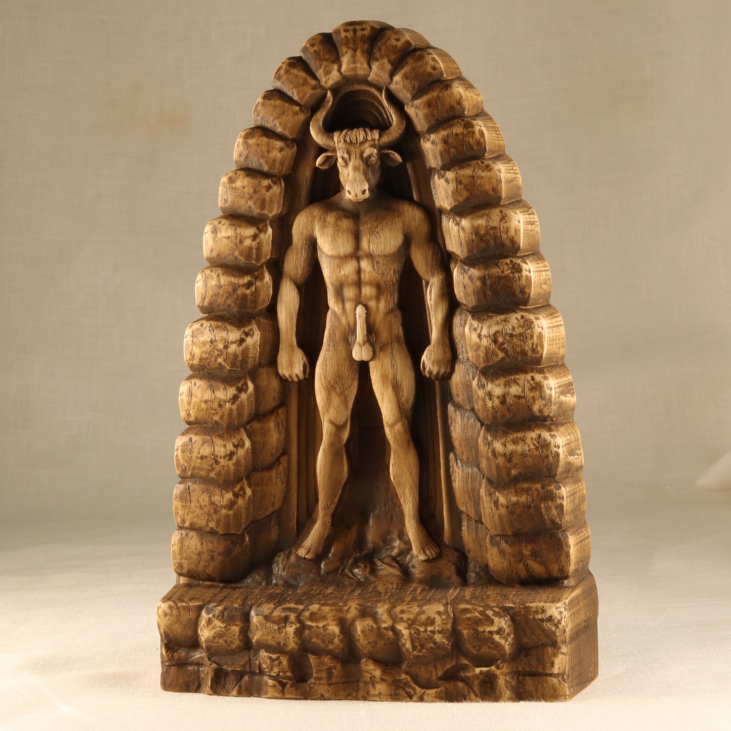 Wooden Minotaur Statue - Ancient Rome Statue