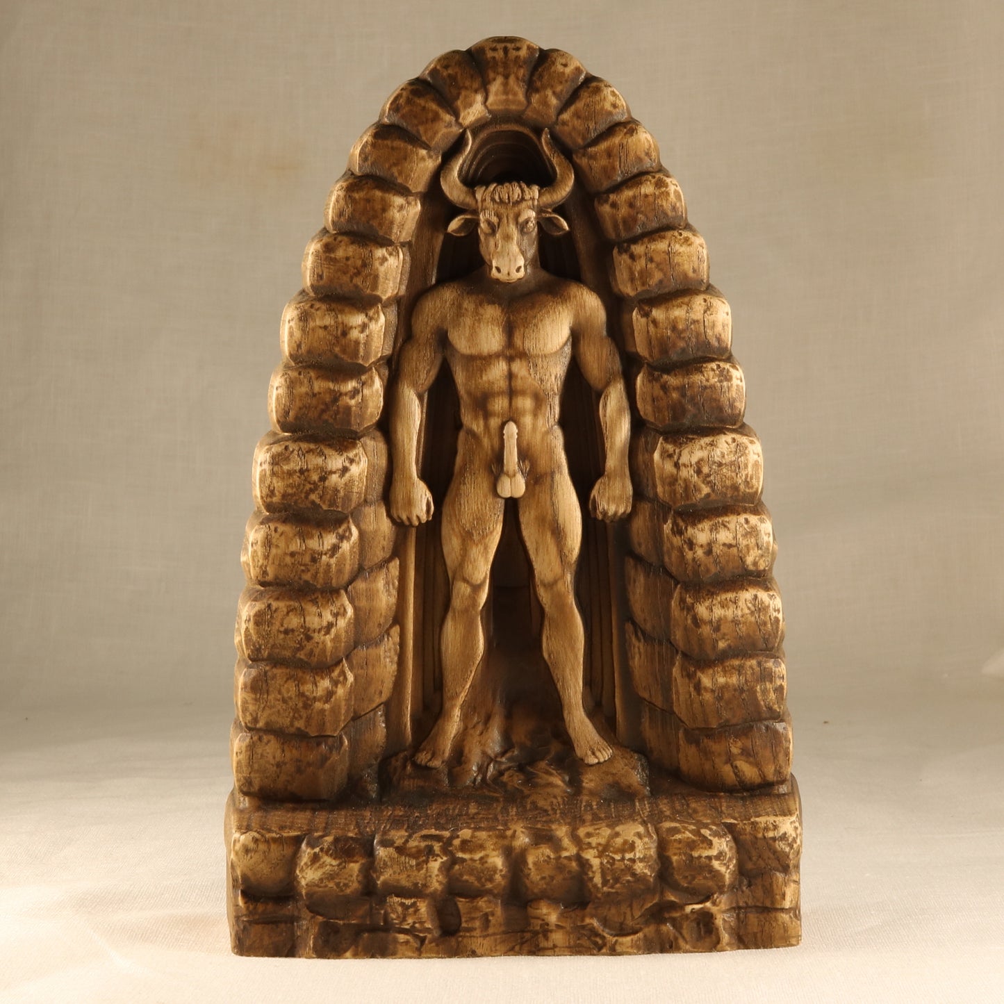 Wooden Minotaur Statue - Ancient Rome Statue