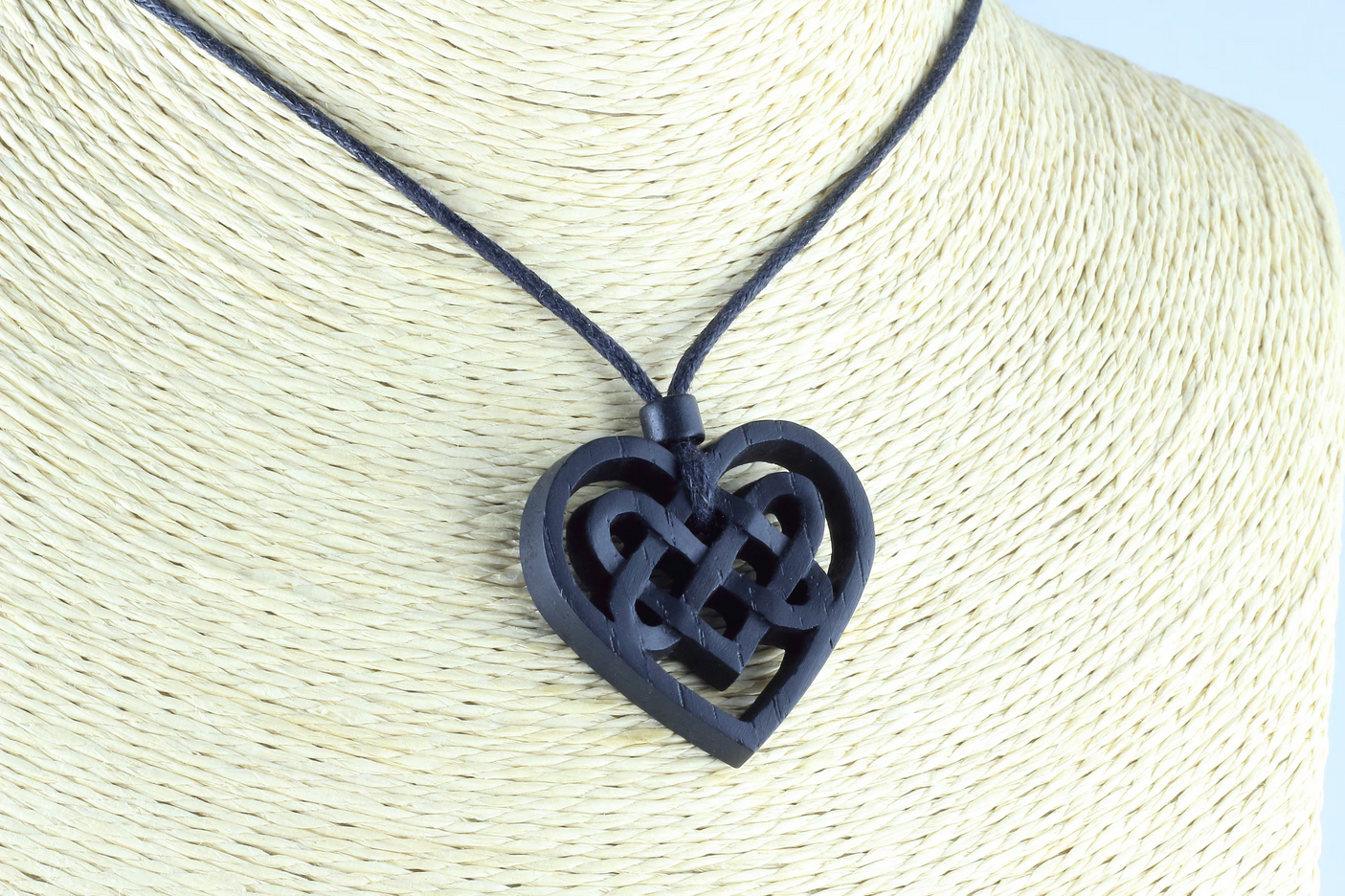 Ancient Celtic Irish Bog Oak Knot Necklace