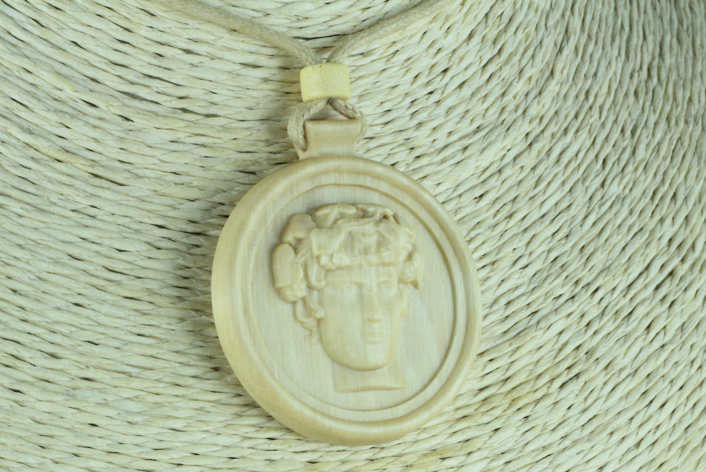 Antinous as Dionysus Wood Necklace