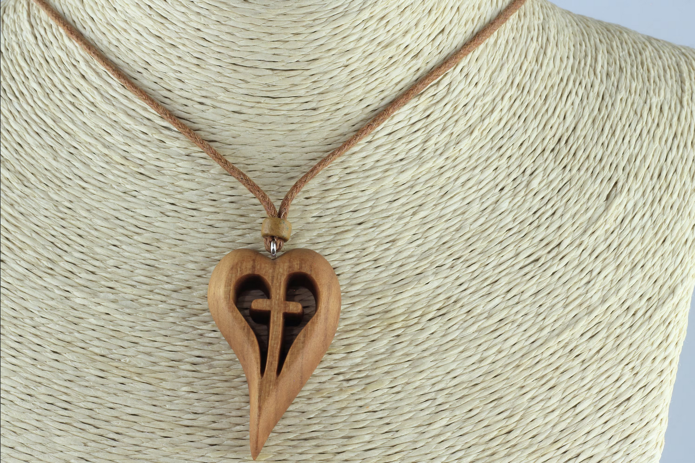 Hand-Carved Cherry Heart Pendant