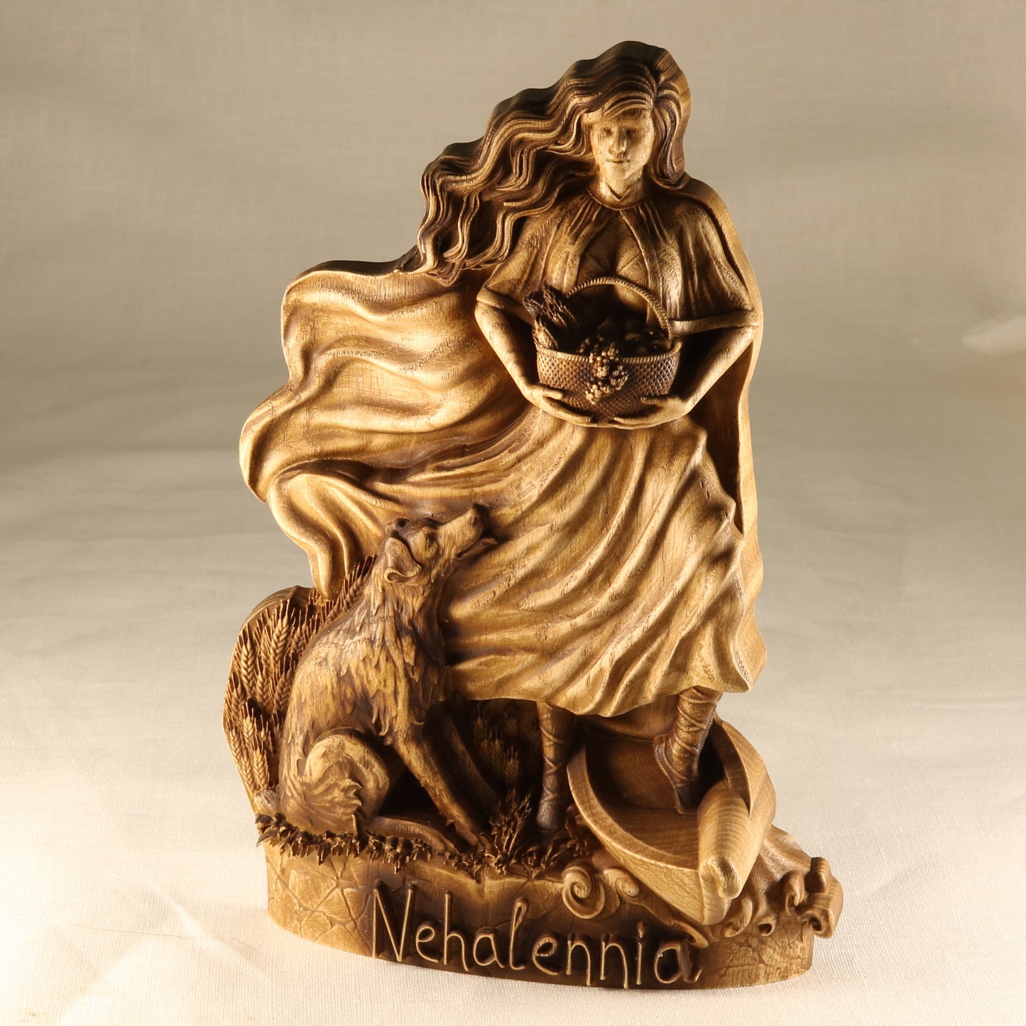 Nehalennia, Sea goddess, Wooden statue, Celtic goddess