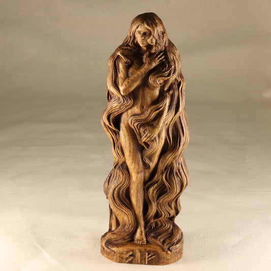 Sif, Norse pagan decor, Wooden statue, Wood sculpture