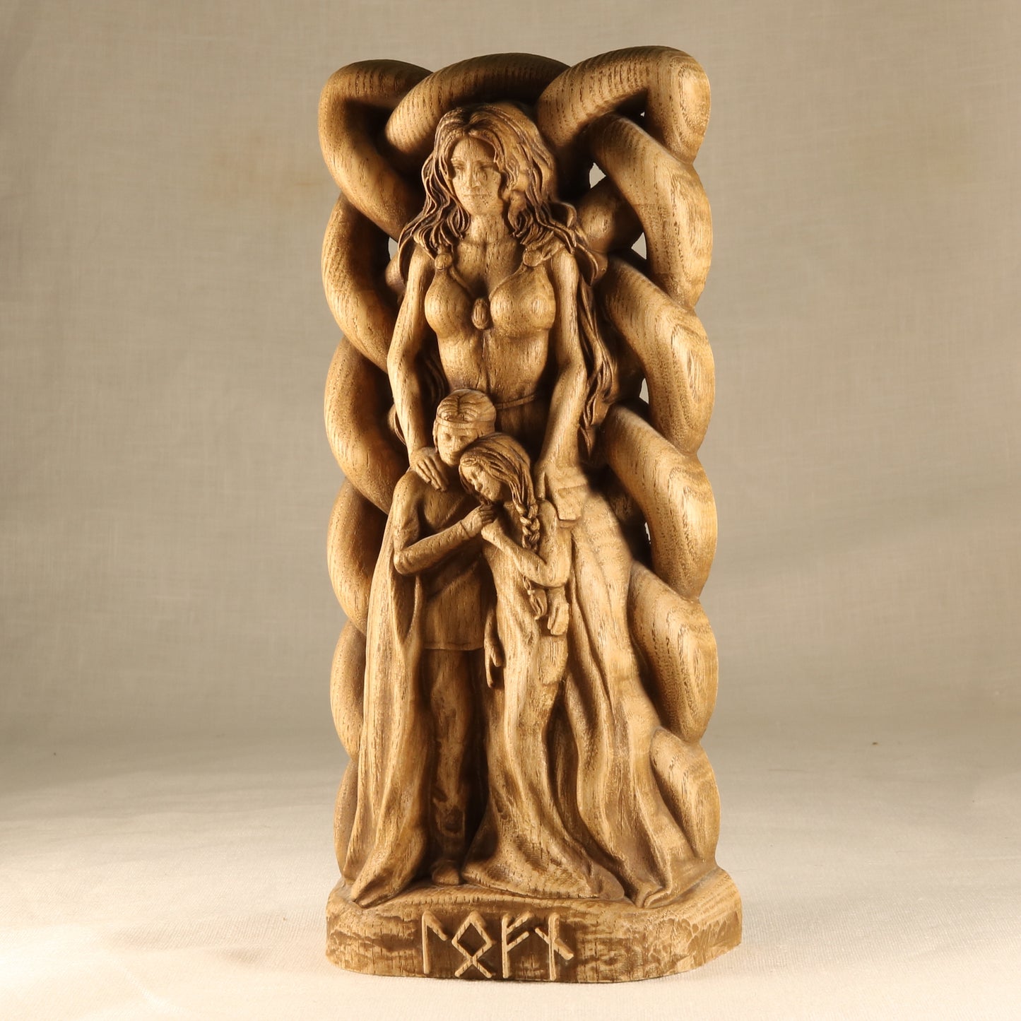 Lofn, Wood carved, Wooden statue, Norse pagan altar decor