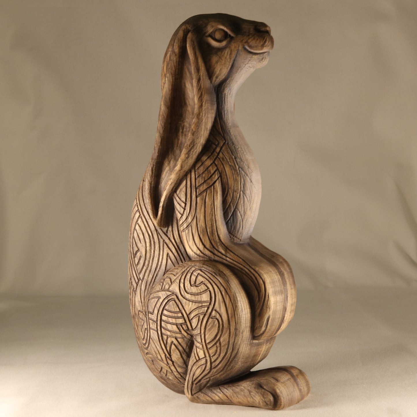 Wooden Norse Pagan Rabbit Statue: Symbol of Life & Fertility