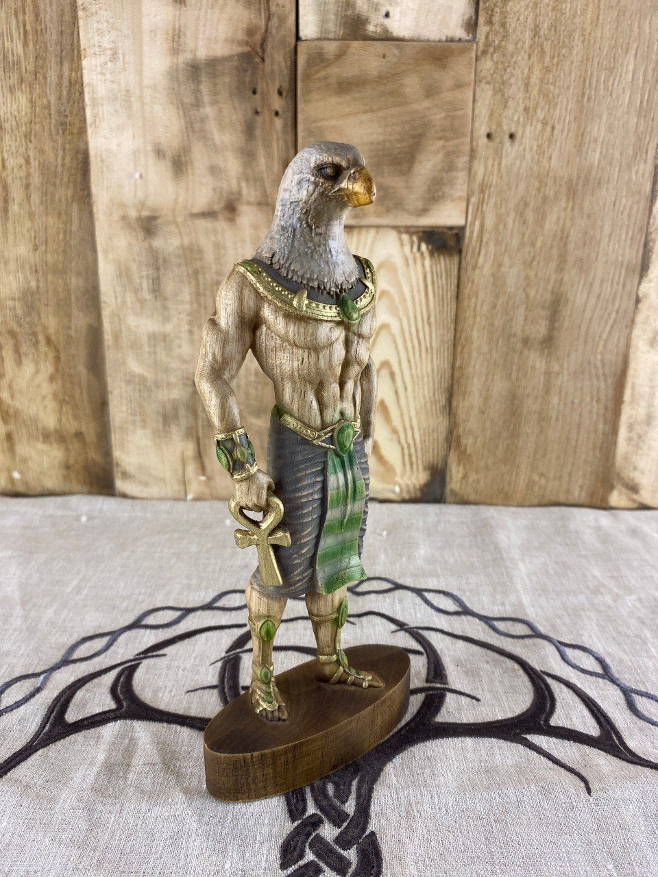 Horus Horus statue Eagle Ancient egypt Egyptian mythology Egyptian god God horus Wood figurine Home decor Woodstatue Woodcarving Decorstatue
