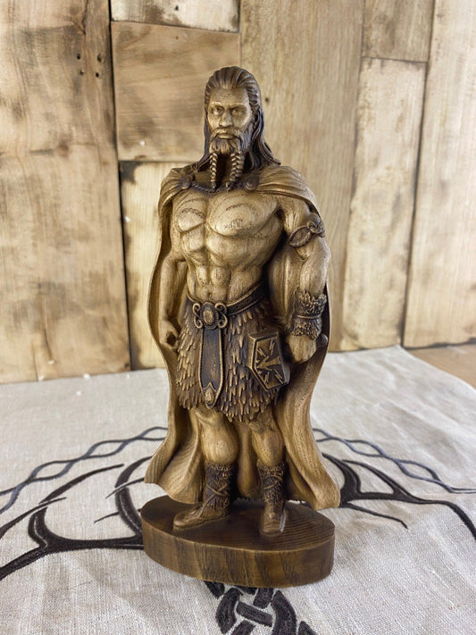 Thor Thor statue Norse god Norse statue Thor hammer Hammer Norse mythology Wood figurine Home decor Wood statue Wood carving Decor statue