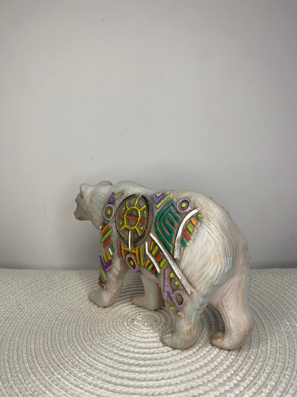 Inuit polar bear Inuit Inuit art Inuit carving Inuit sculpture Polar bear Bear Wood figurine Home decor Wood statue Wood carving Decorstatue