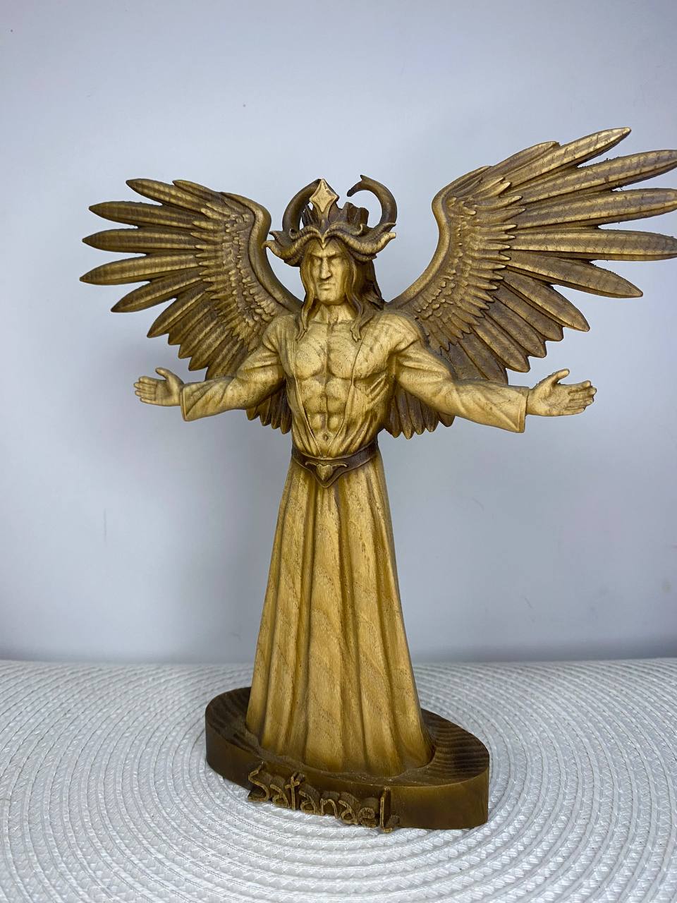 Satan statue Satanism Demon statue Devil statue Satanic Witchcraft Wood carving Demon art Demon decor Occult decor Satanael Occult art