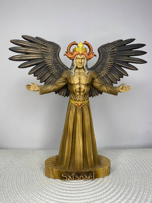 Satan statue Satanism Demon statue Devil statue Satanic Witchcraft Wood carving Demon art Demon decor Occult decor Satanael Occult art