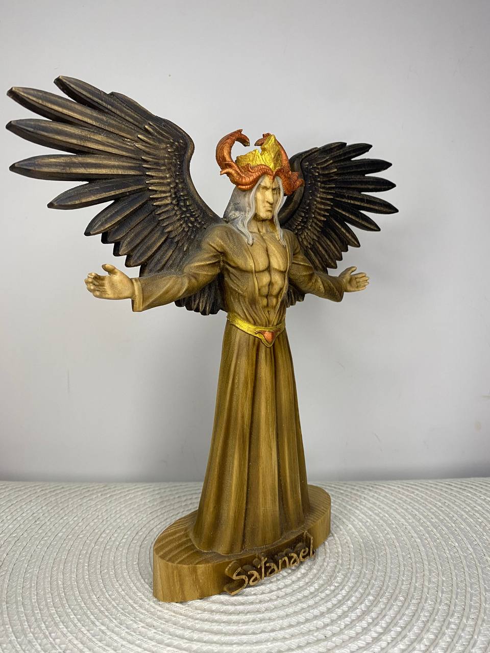 Satan statue Satanism Demon statue Devil statue Satanic Witchcraft Wood carving Demon art Demon decor Occult decor Satanael Occult art
