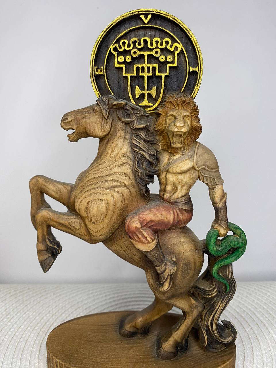 Vine Demon King Statue | Hand-Carved Ash Wood Goetia Occult Art