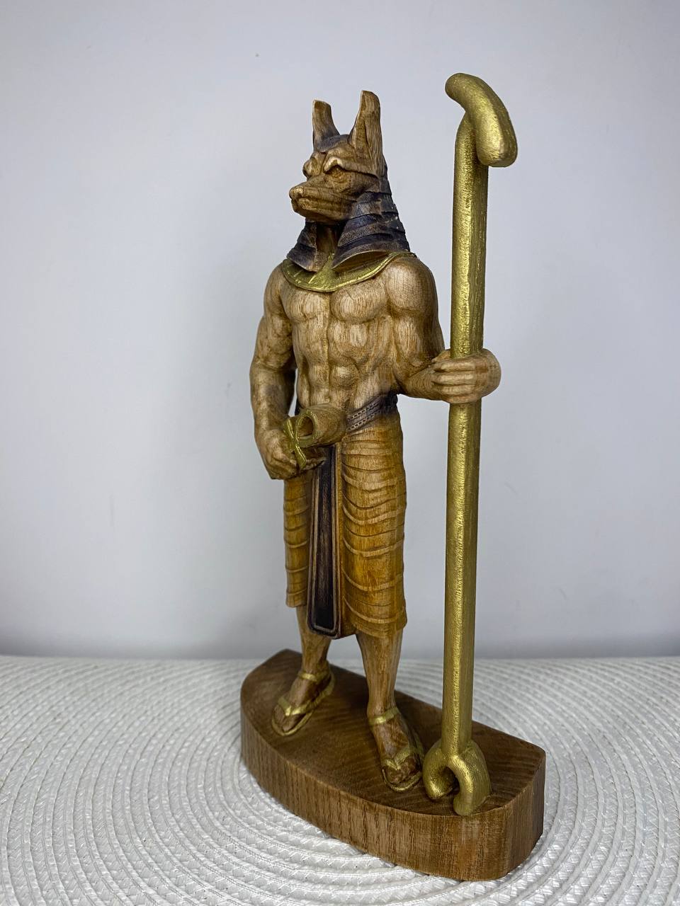 Anubis Wooden Statue – Egyptian God of Afterlife, Ancient Mythology Decor
