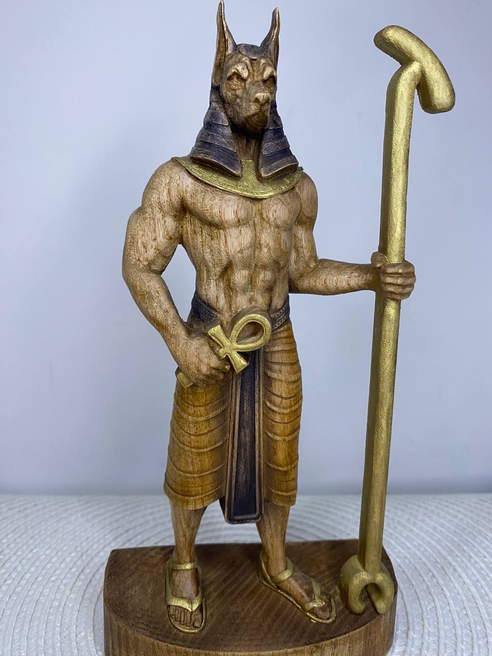 Anubis Wooden Statue – Egyptian God of Afterlife, Ancient Mythology Decor