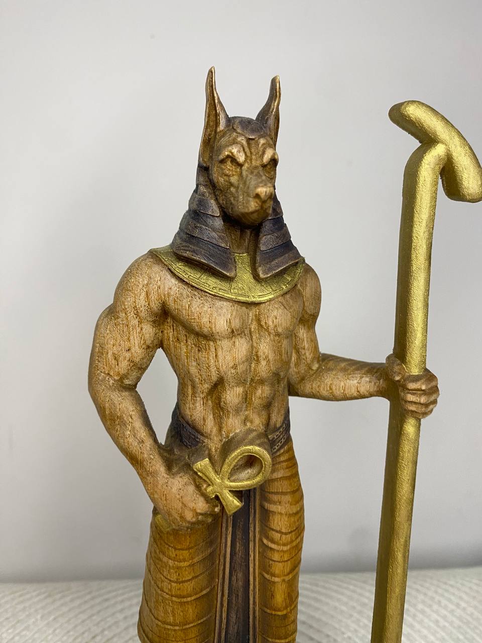 Anubis Wooden Statue – Egyptian God of Afterlife, Ancient Mythology Decor