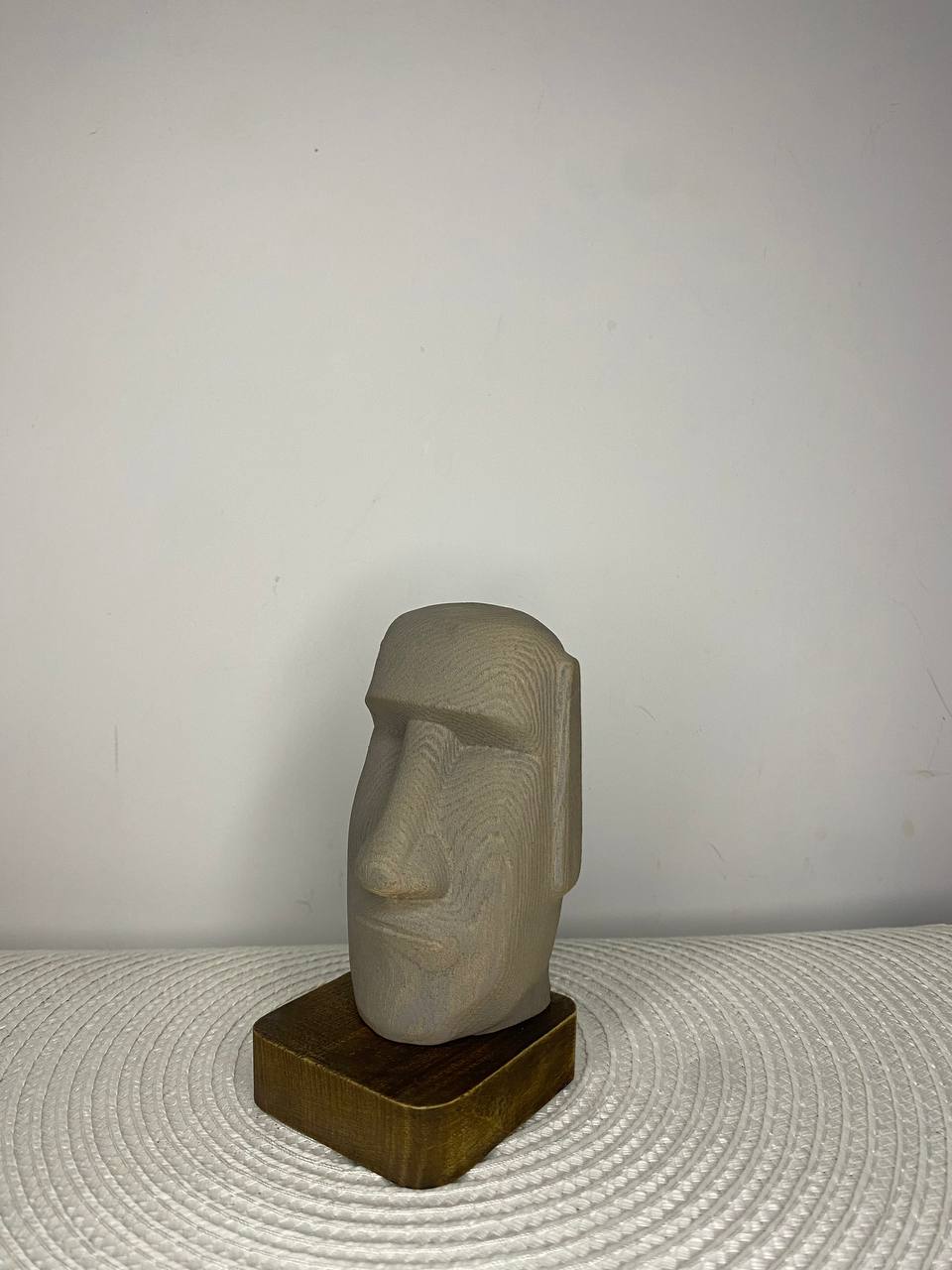 Moai Wooden Statue | Hand-Carved Ash Wood Easter Island Head Figurine