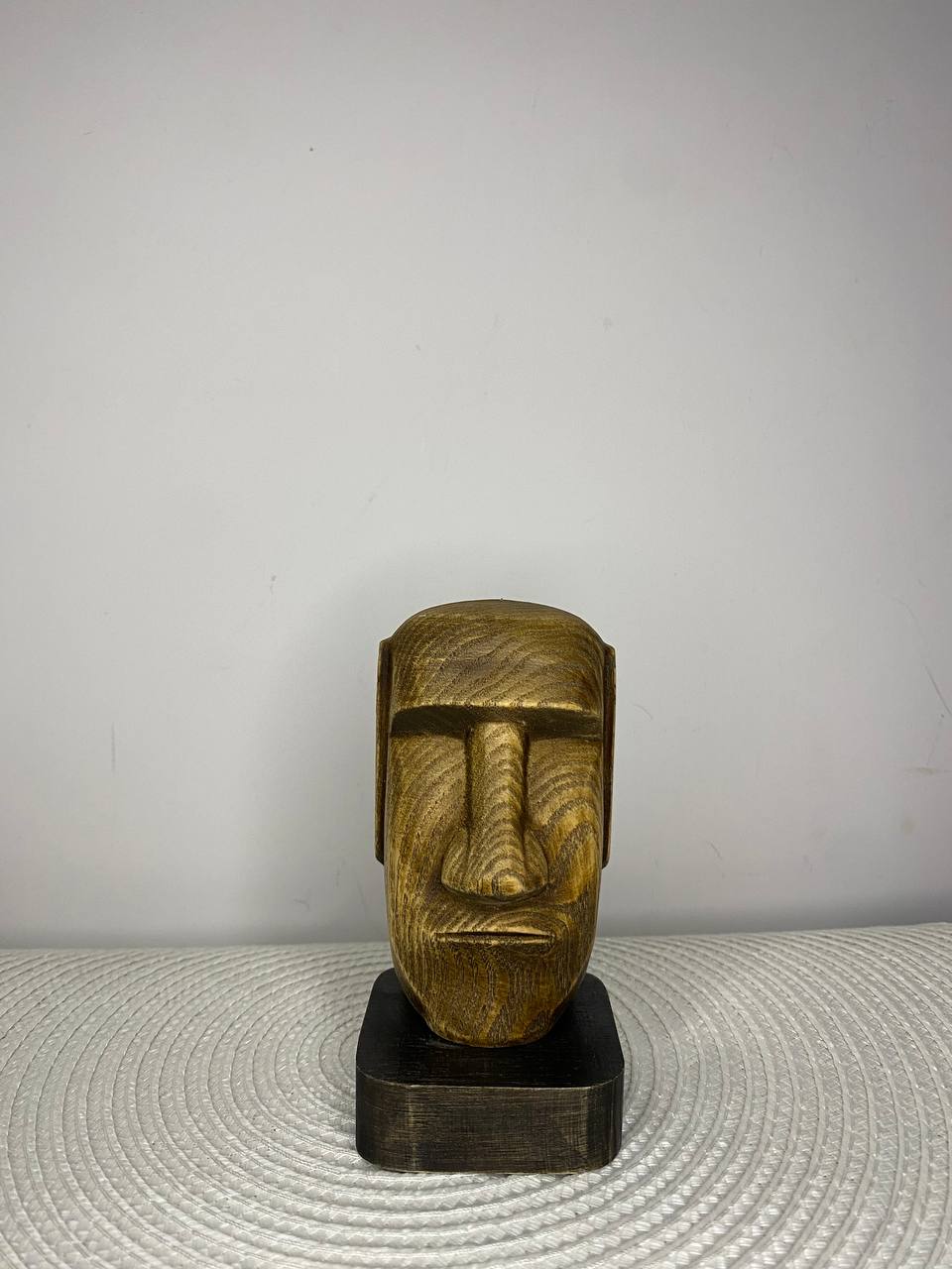 Moai Wooden Statue | Hand-Carved Ash Wood Easter Island Head Figurine