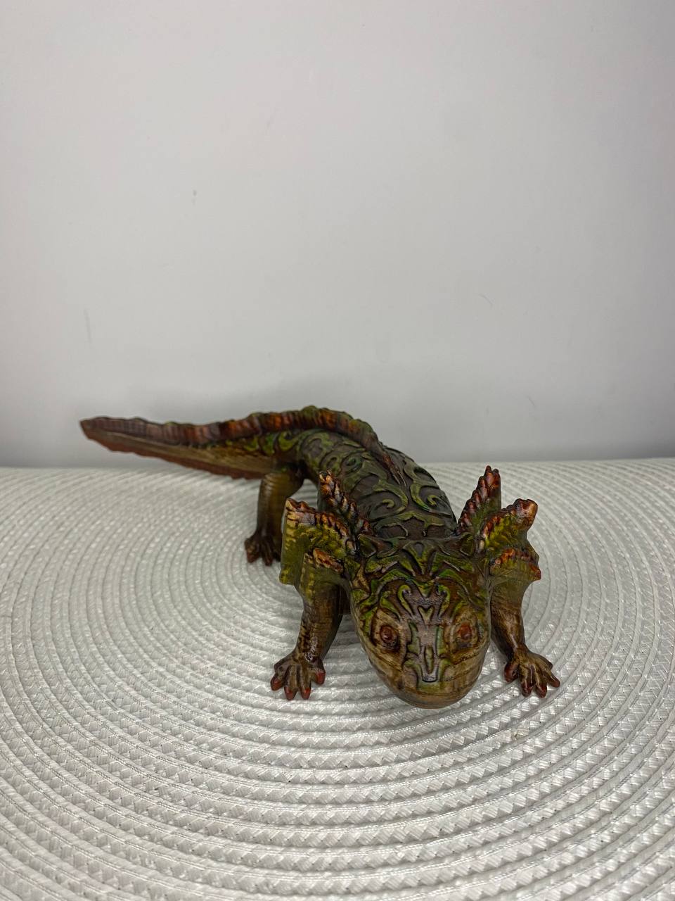 Axolotl figurine Amphibian figurine Wood carved axolotl Mexican art Colored axolotl Axolotl gift Mexican salamander Sea animal Animal statue
