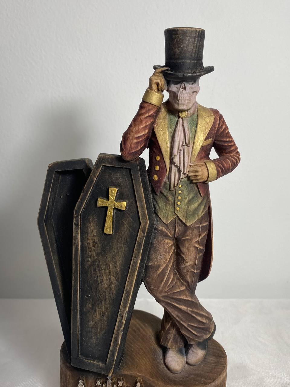 Baron samedi statue Voodoo statue Loa Gothic  Occult decor Gothic statue Voodoo skull