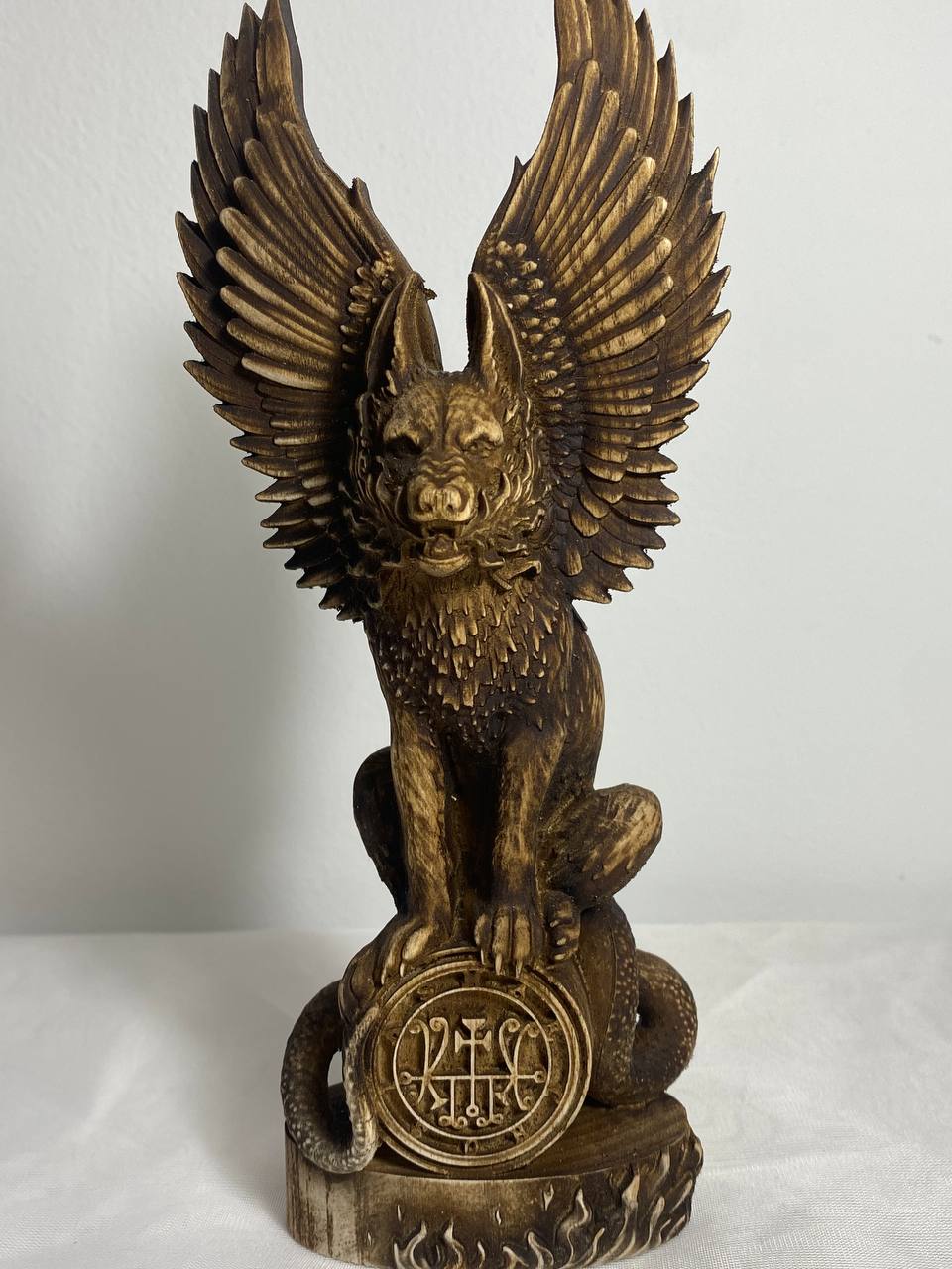 Marchosias Demon statue Demon sigil Winged wolf Goetia demon Occult décor Pagan statue Marchosias seal Wicca altar Solomon Pagan altar Wicca