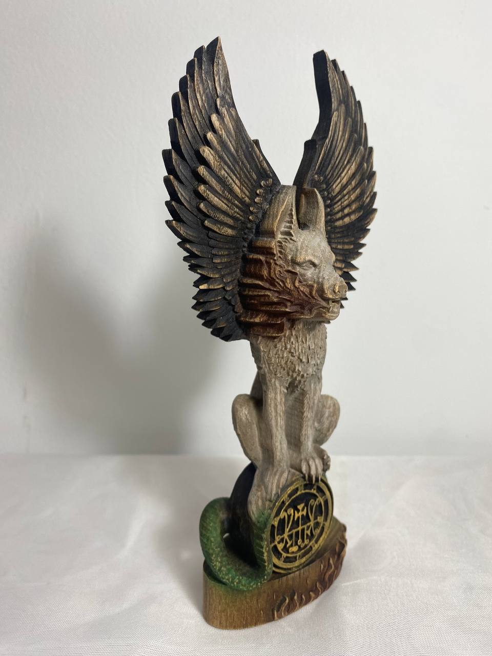 Marchosias Demon statue Demon sigil Winged wolf Goetia demon Occult décor Pagan statue Marchosias seal Wicca altar Solomon Pagan altar Wicca