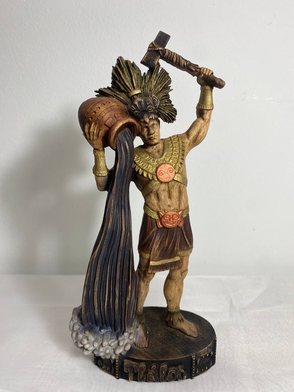 Tlaloc Aztec statue Tlaloc statue God rain Tlaloc god Aztec gods Goddess statue Aztec mythology Mayan Aztec art Mexican Wood carving