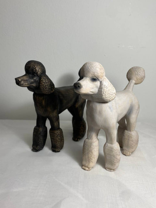 Poodle figurine Dog figurine Poodle statue Poodle gift Poodle sculpture Dog carving Poodle art Dogdécor Black poodle White poodle Dog statue