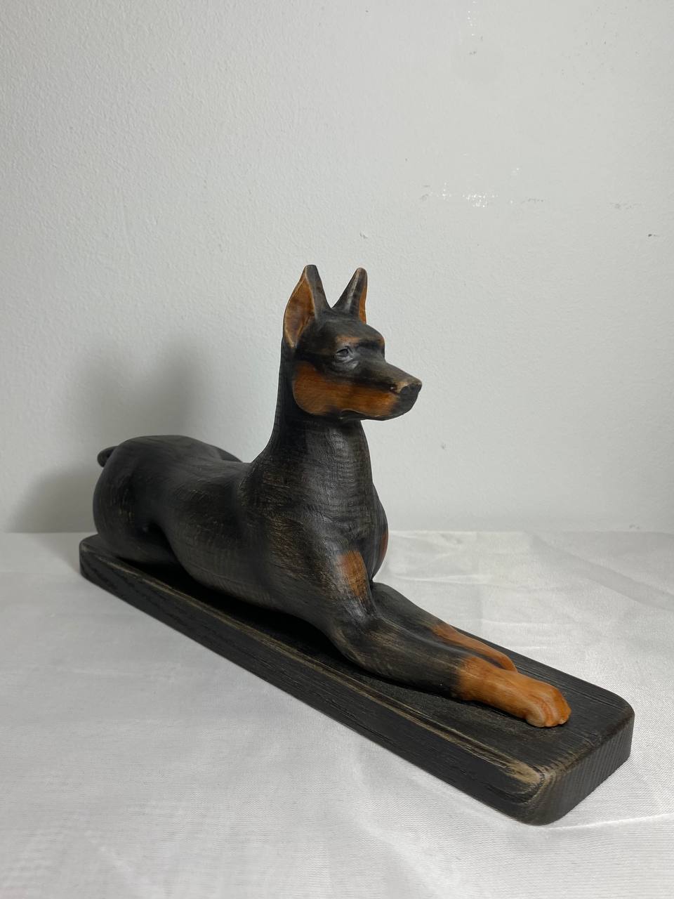 Doberman sculpture, Dog statue, Realistic dog Doberman art Doberman wooden sculpture Dog sculpture Dog figure Wood carving Wood sculpture