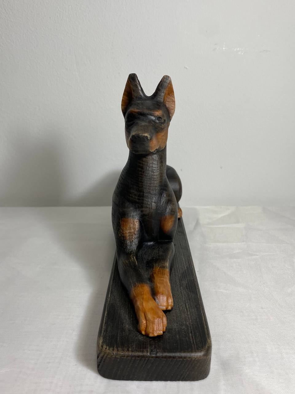 Doberman sculpture, Dog statue, Realistic dog Doberman art Doberman wooden sculpture Dog sculpture Dog figure Wood carving Wood sculpture