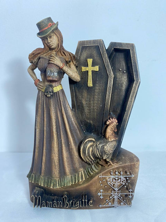 Maman Brigitte Haitian vodou Voodoo statue Voodoo altar Voodoo loa Veve Voodoo sigil Voodoo goddess Voodoo décor Witchcraft Gothic statue