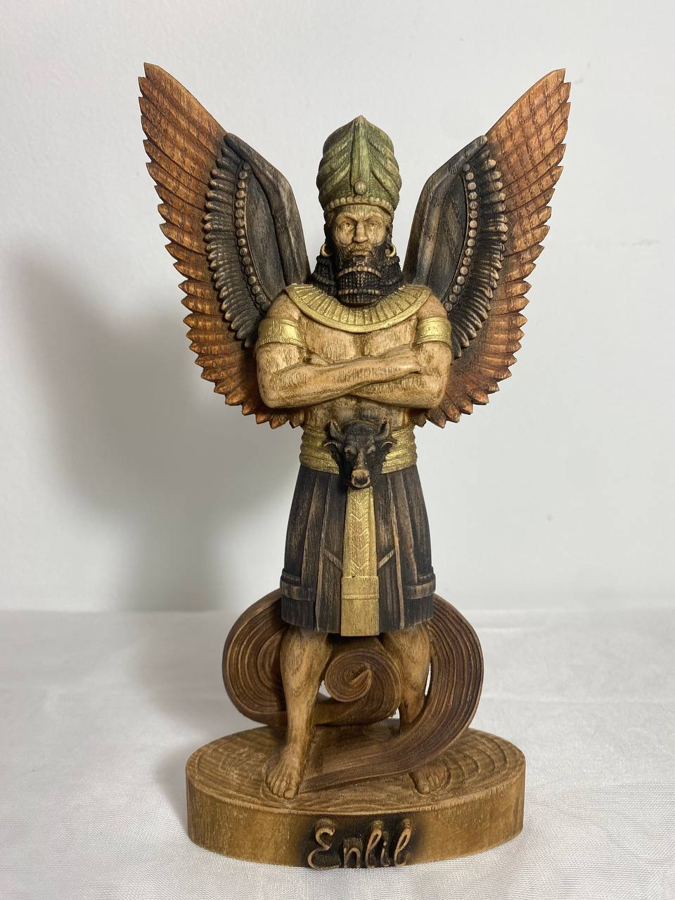 Enlil statue Sumerian gods Goddess statue Anunnaki Sumerian statue Mesopotamian mythology Mesopotamia art Ishtar Goddess figurine wooden carving