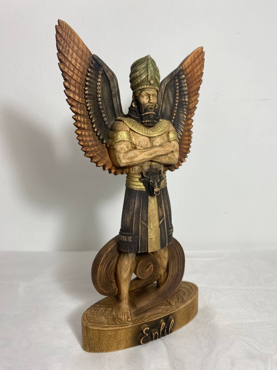 Enlil statue Sumerian gods Goddess statue Anunnaki Sumerian statue Mesopotamian mythology Mesopotamia art Ishtar Goddess figurine wooden carving