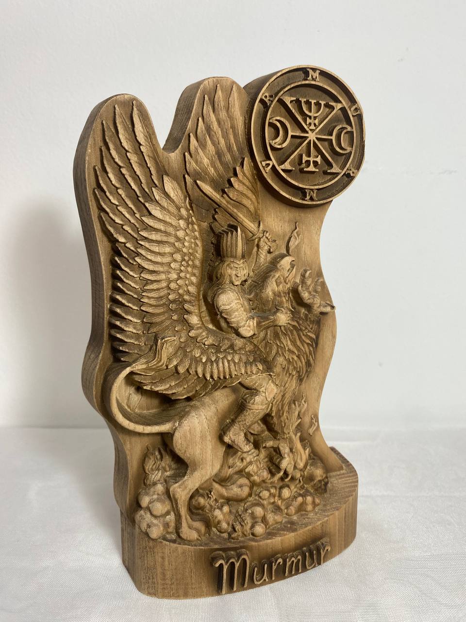 Marqués Murmullo Estatua del demonio Estatua de madera Estatua de Satanás Mundo Mágico Oculto Goetia