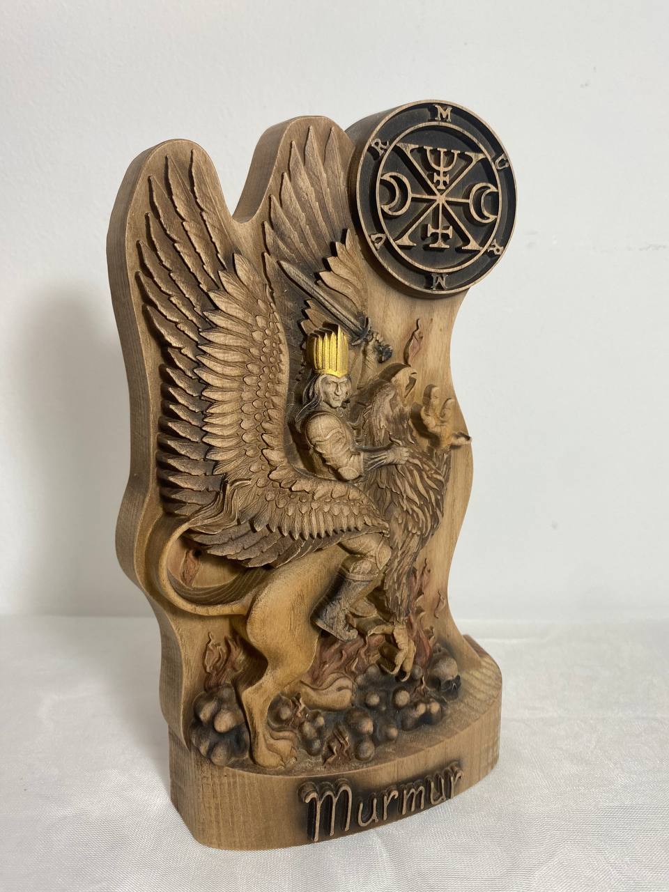 Marqués Murmullo Estatua del demonio Estatua de madera Estatua de Satanás Mundo Mágico Oculto Goetia