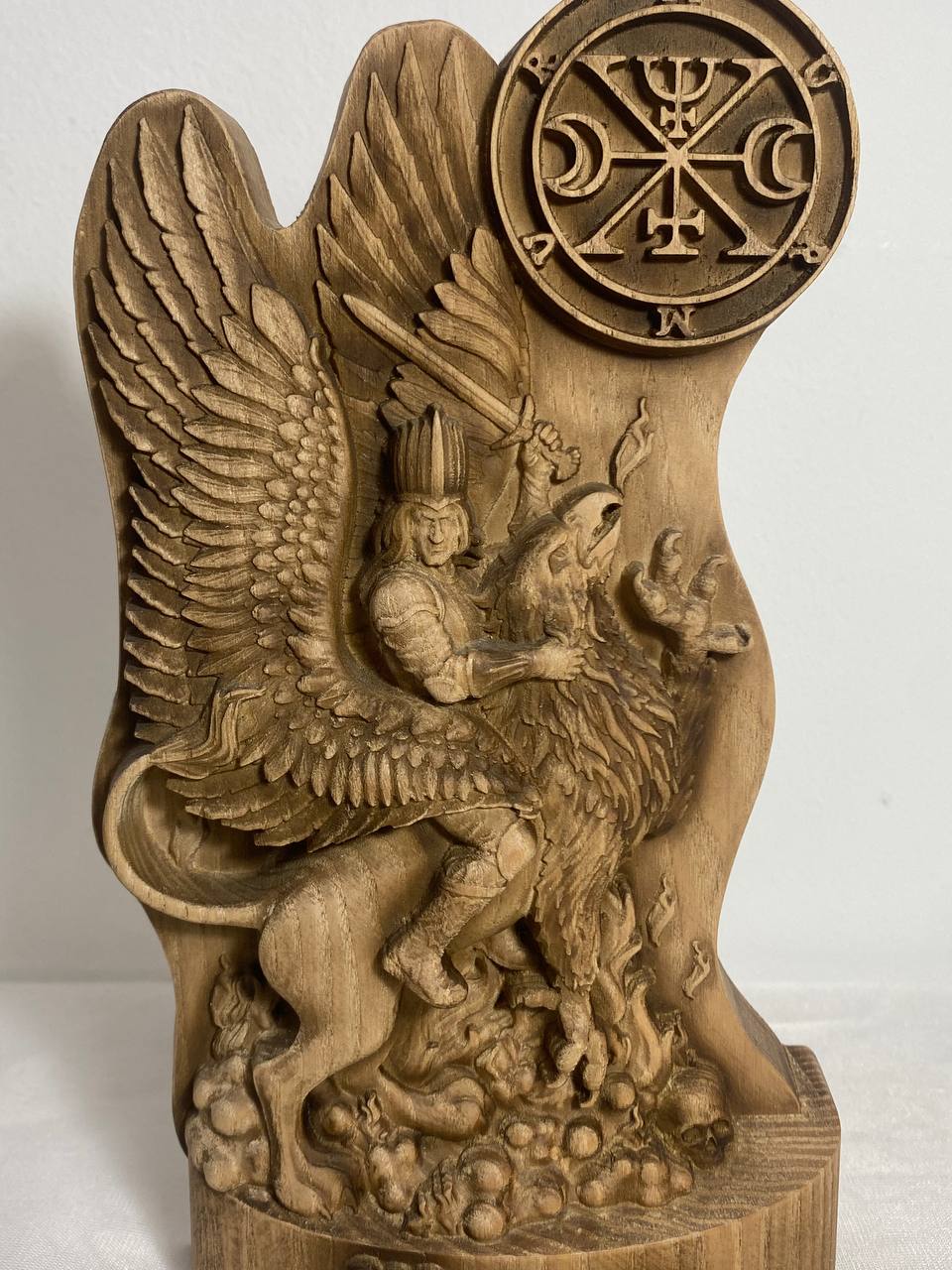 Marqués Murmullo Estatua del demonio Estatua de madera Estatua de Satanás Mundo Mágico Oculto Goetia