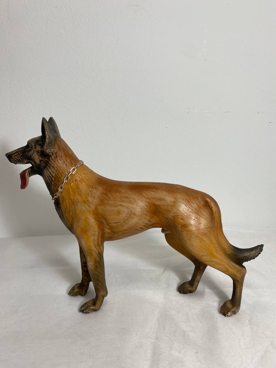 Belgian Malinois Figurine | Hand-Carved Wood Dog Statue Belgian Shepherd Gift