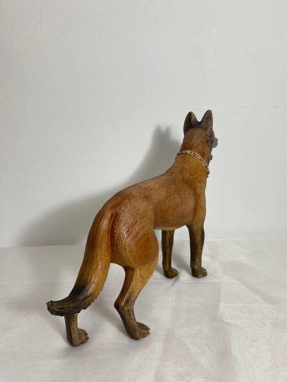 Belgian Malinois Figurine | Hand-Carved Wood Dog Statue Belgian Shepherd Gift