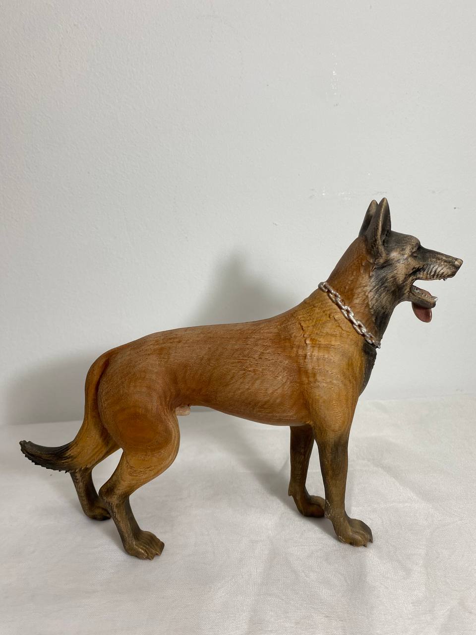 Belgian Malinois Figurine | Hand-Carved Wood Dog Statue Belgian Shepherd Gift